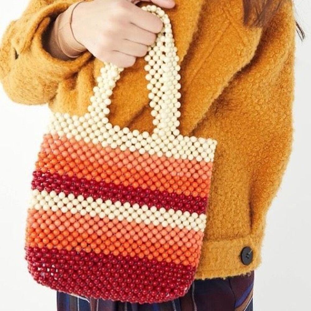 Urban Outfitters mini beaded tote bag